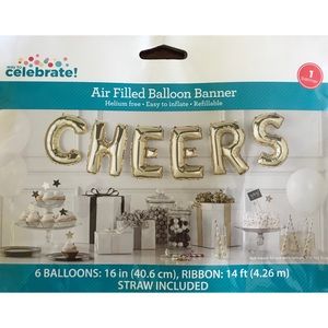 🔥🆕 Final SALE “Cheers” Gold Ballon Banner